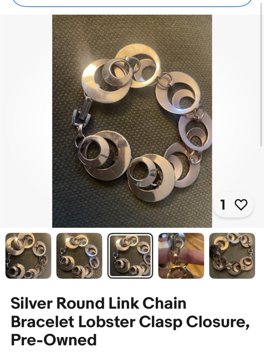 Source Unknown Silver-tone Interlocking Circle Bracelet